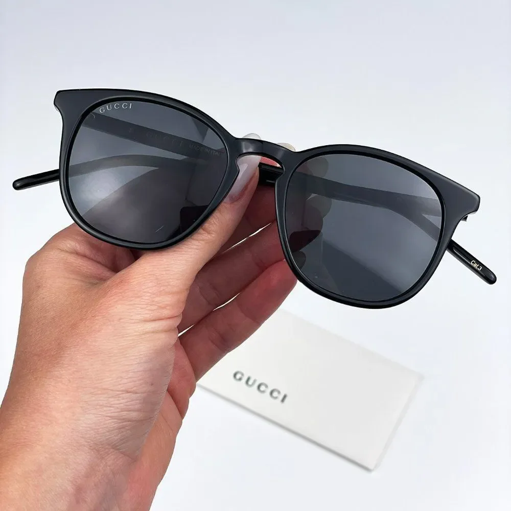 Gucci GG1157S 001 BRAND NEW Sunglasses Black Grey Round Unisex